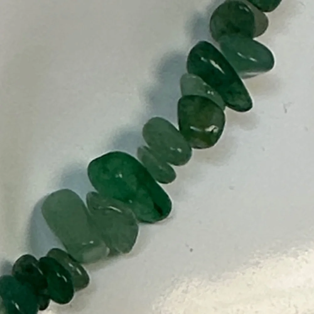 Jade Green Gemstone Necklace with Shell Pendant